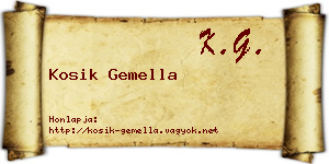 Kosik Gemella névjegykártya